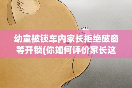 幼童被锁车内家长拒绝破窗等开锁(你如何评价家长这一行为)