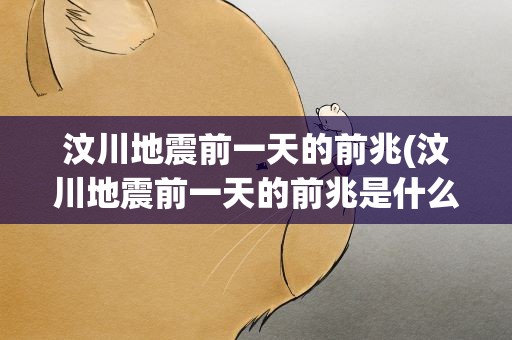 汶川地震前一天的前兆(汶川地震前一天的前兆是什么)