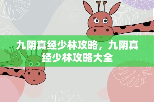 九阴真经少林攻略，九阴真经少林攻略大全