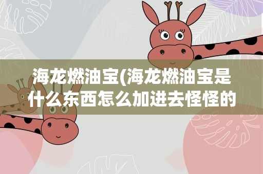 海龙燃油宝(海龙燃油宝是什么东西怎么加进去怪怪的)