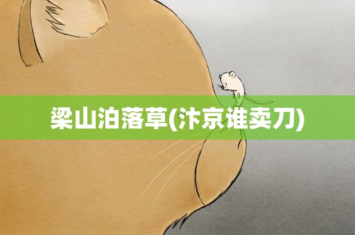 梁山泊落草(汴京谁卖刀)