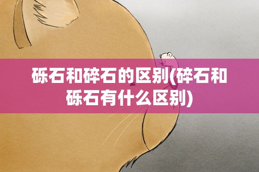 砾石和碎石的区别(碎石和砾石有什么区别)