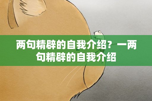 两句精辟的自我介绍？一两句精辟的自我介绍