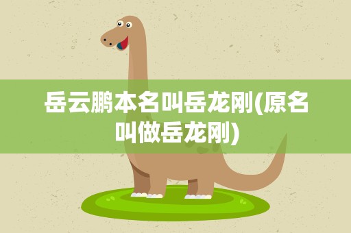 岳云鹏本名叫岳龙刚(原名叫做岳龙刚)