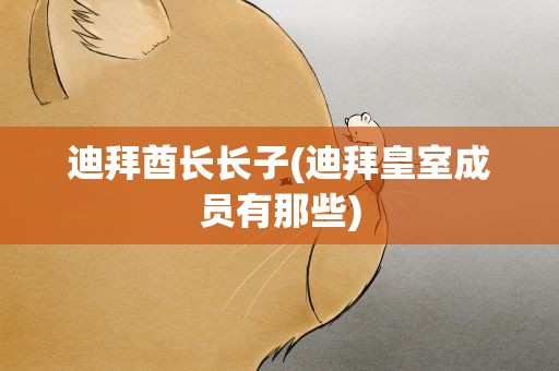 迪拜酋长长子(迪拜皇室成员有那些)
