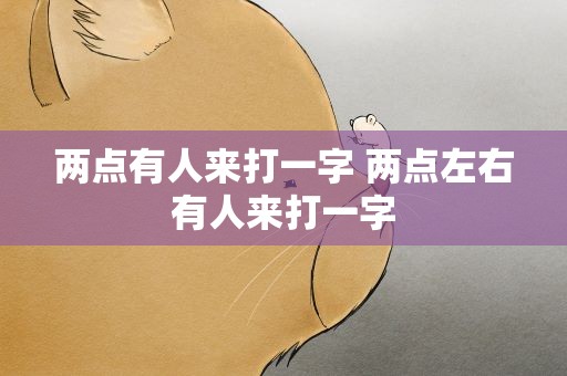 两点有人来打一字 两点左右有人来打一字
