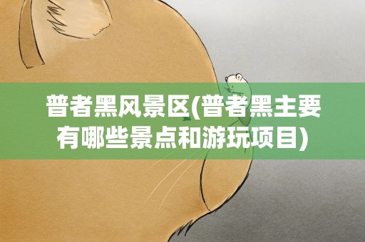 普者黑风景区(普者黑主要有哪些景点和游玩项目)