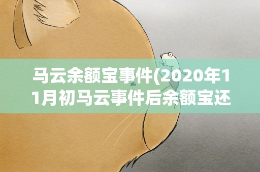马云余额宝事件(2020年11月初马云事件后余额宝还安全吗)