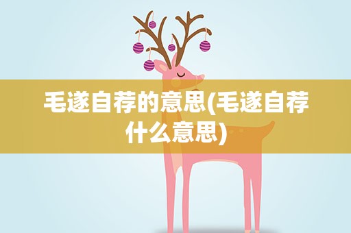 毛遂自荐的意思(毛遂自荐什么意思)