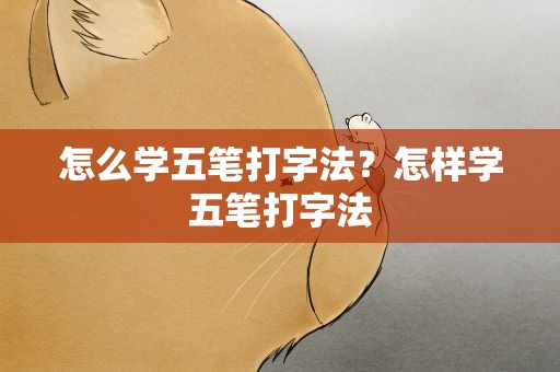 怎么学五笔打字法？怎样学五笔打字法
