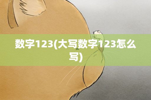 数字123(大写数字123怎么写)