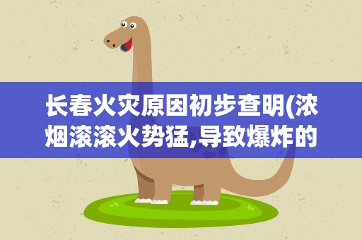 长春火灾原因初步查明(浓烟滚滚火势猛,导致爆炸的原因是什么)