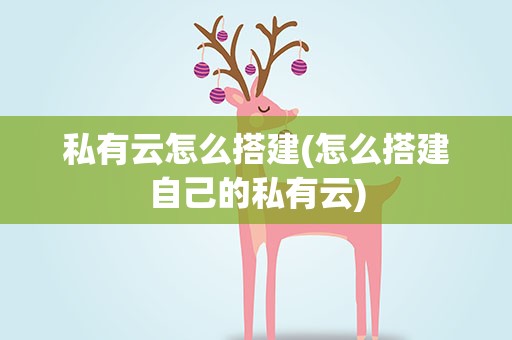 私有云怎么搭建(怎么搭建自己的私有云)