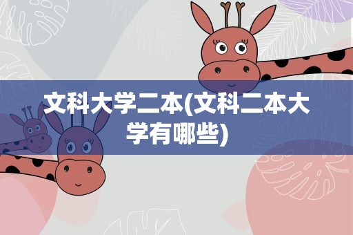 文科大学二本(文科二本大学有哪些)
