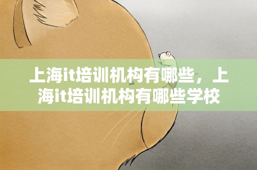 上海it培训机构有哪些，上海it培训机构有哪些学校