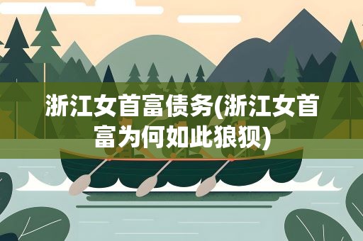 浙江女首富债务(浙江女首富为何如此狼狈)