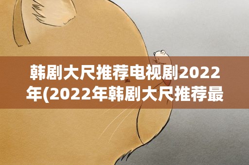 韩剧大尺推荐电视剧2022年(2022年韩剧大尺推荐最火电视剧)