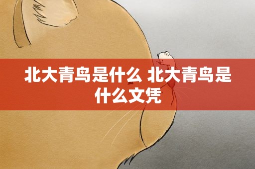 北大青鸟是什么 北大青鸟是什么文凭