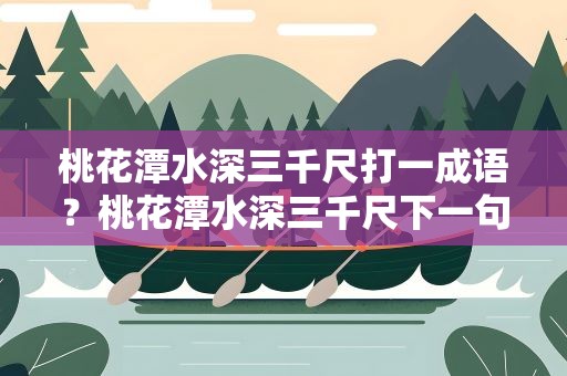 桃花潭水深三千尺打一成语？桃花潭水深三千尺下一句