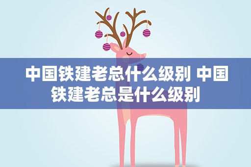 中国铁建老总什么级别 中国铁建老总是什么级别