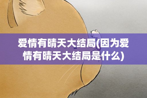 爱情有晴天大结局(因为爱情有晴天大结局是什么)