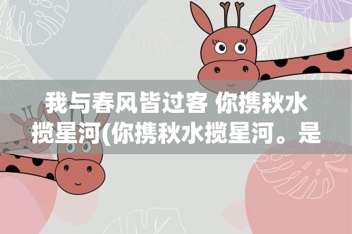 我与春风皆过客 你携秋水揽星河(你携秋水揽星河。是什么意思)