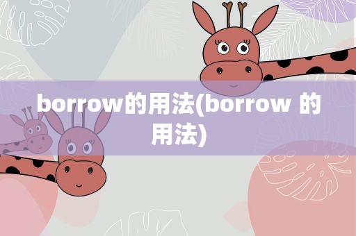 borrow的用法(borrow 的用法)