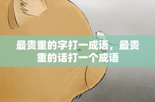 最贵重的字打一成语，最贵重的话打一个成语