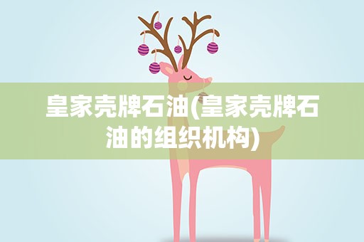 皇家壳牌石油(皇家壳牌石油的组织机构)