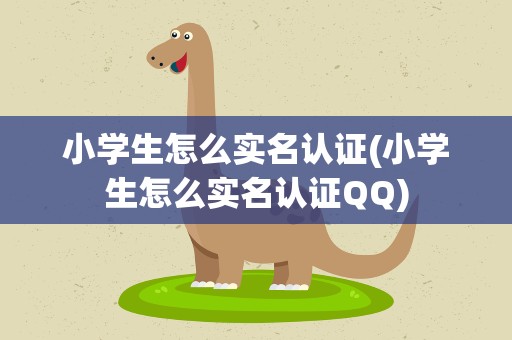 小学生怎么实名认证(小学生怎么实名认证QQ)