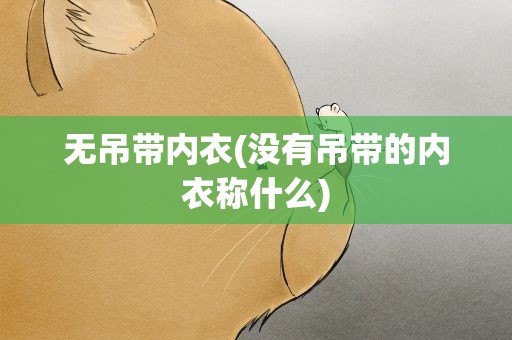 无吊带内衣(没有吊带的内衣称什么)
