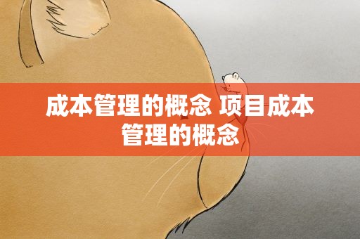 成本管理的概念 项目成本管理的概念