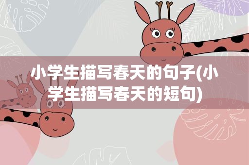 小学生描写春天的句子(小学生描写春天的短句)