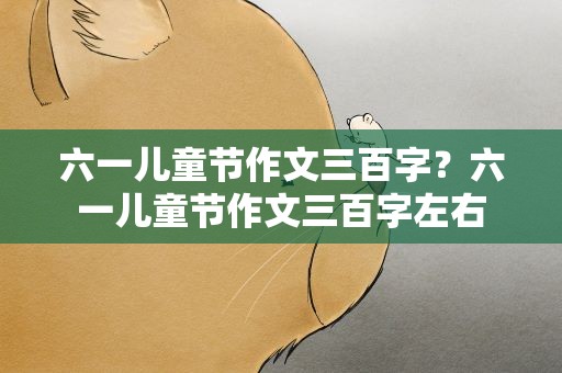 六一儿童节作文三百字？六一儿童节作文三百字左右