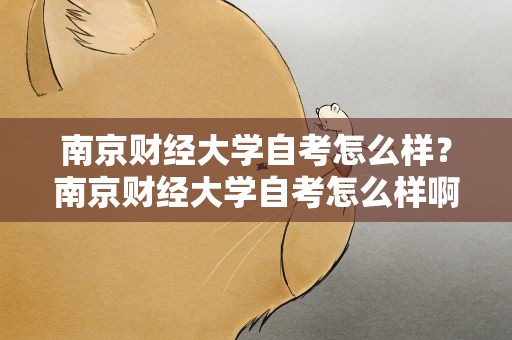 南京财经大学自考怎么样？南京财经大学自考怎么样啊
