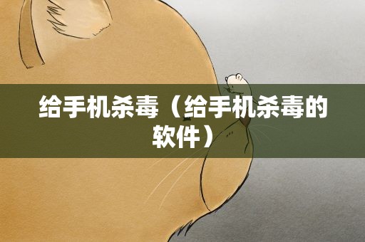 给手机杀毒（给手机杀毒的软件）