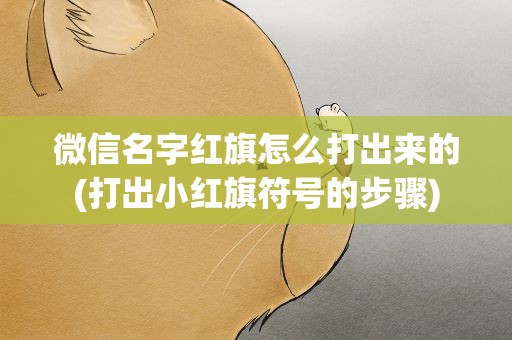 微信名字红旗怎么打出来的(打出小红旗符号的步骤)