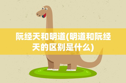 阮经天和明道(明道和阮经天的区别是什么)