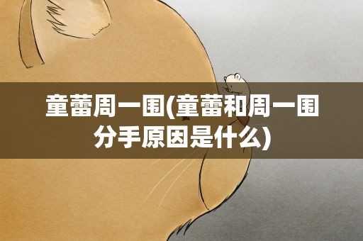 童蕾周一围(童蕾和周一围分手原因是什么)