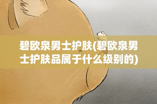 碧欧泉男士护肤(碧欧泉男士护肤品属于什么级别的)