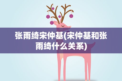 张雨绮宋仲基(宋仲基和张雨绮什么关系)