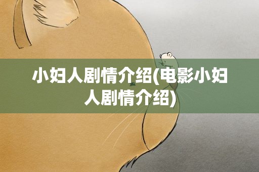 小妇人剧情介绍(电影小妇人剧情介绍)