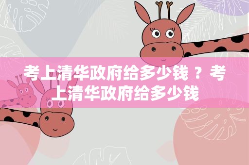 考上清华政府给多少钱 ？考上清华政府给多少钱
