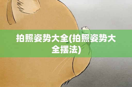 拍照姿势大全(拍照姿势大全摆法)