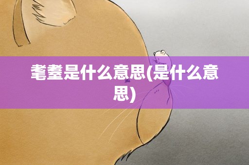 耄耋是什么意思(是什么意思)