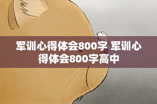 军训心得体会800字 军训心得体会800字高中
