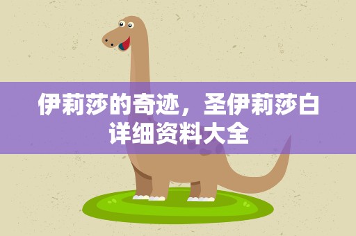 伊莉莎的奇迹，圣伊莉莎白详细资料大全
