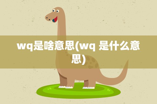wq是啥意思(wq 是什么意思)