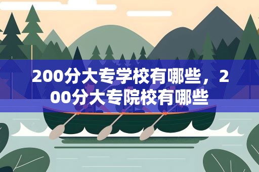 200分大专学校有哪些，200分大专院校有哪些