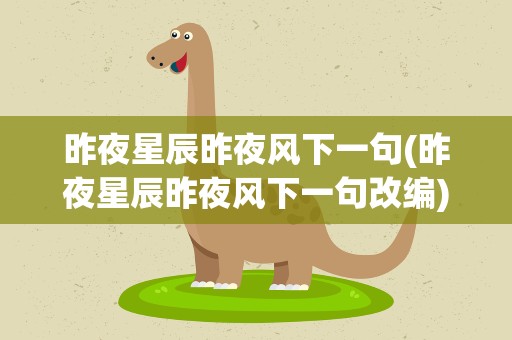 昨夜星辰昨夜风下一句(昨夜星辰昨夜风下一句改编)